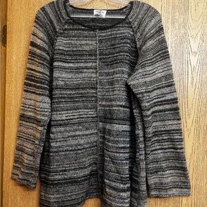 ‘Blue Family’ Benetton Black and Gray Striped Sweater
